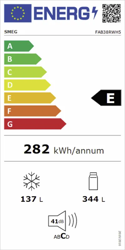 Smeg FAB38RWH5 energielabel