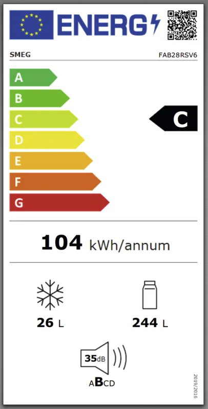 Smeg FAB28RSV6 energielabel