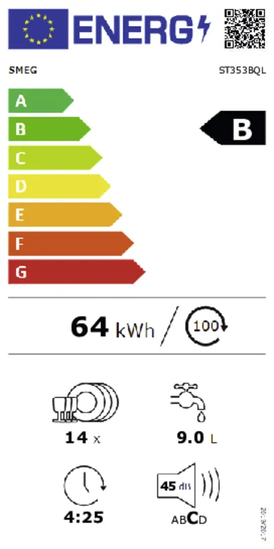 Smeg ST353BQL energielabel
