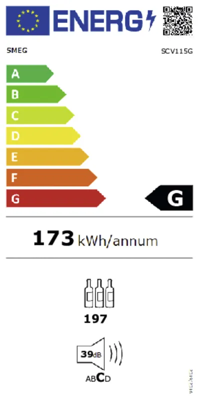 Smeg SCV115G energielabel