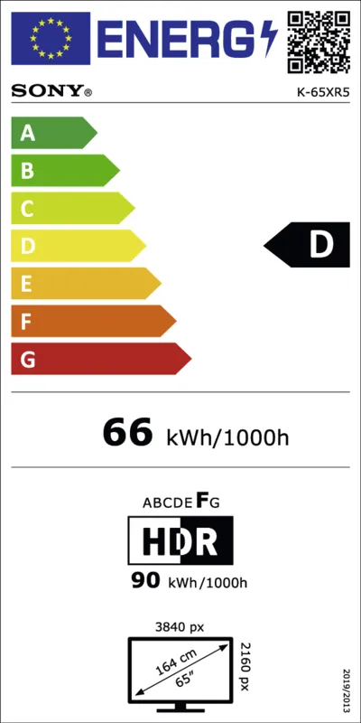 Sony K65XR59B.CEI energielabel