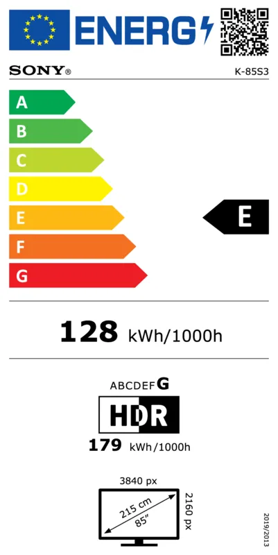 Sony K85S35BP.CEI energielabel