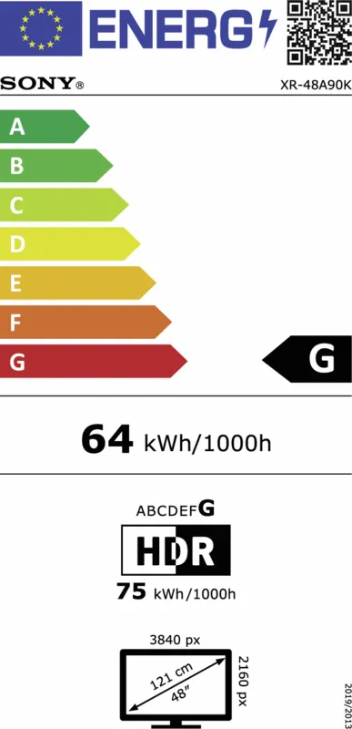 Sony XR48A90KAEP energielabel