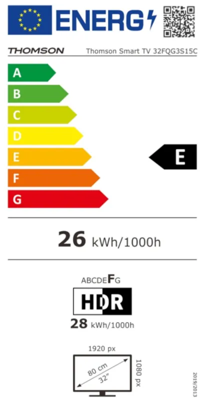 Thomson 32QG3S15C energielabel