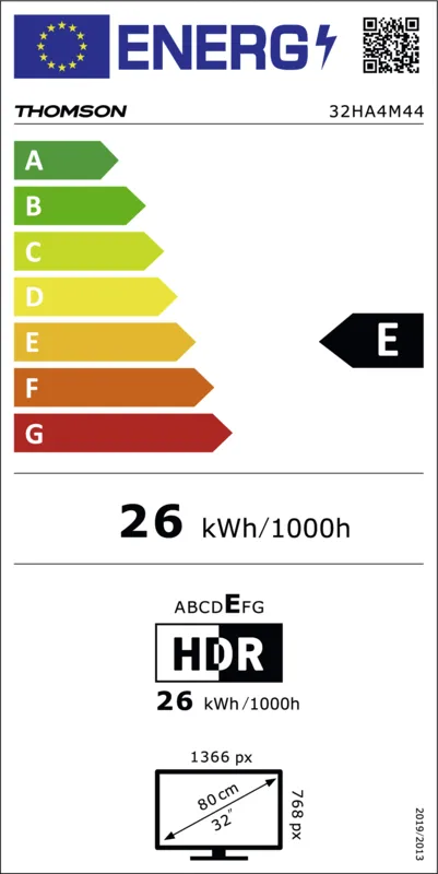 Thomson 32HA4M44 energielabel