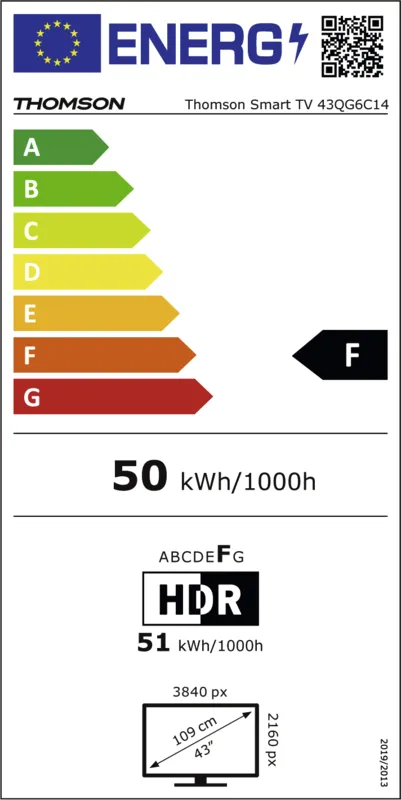 Thomson 43QG6C14 energielabel