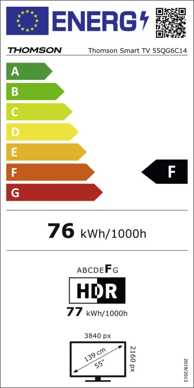 Thomson 55QG6C14 energielabel