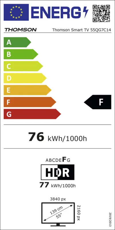 Thomson 55QG7C14 energielabel
