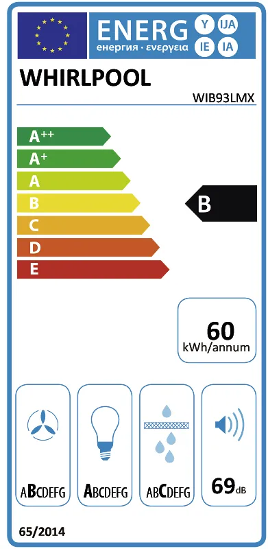 Whirlpool WIB93LMX energielabel