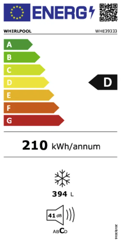 Whirlpool WHE39333 energielabel