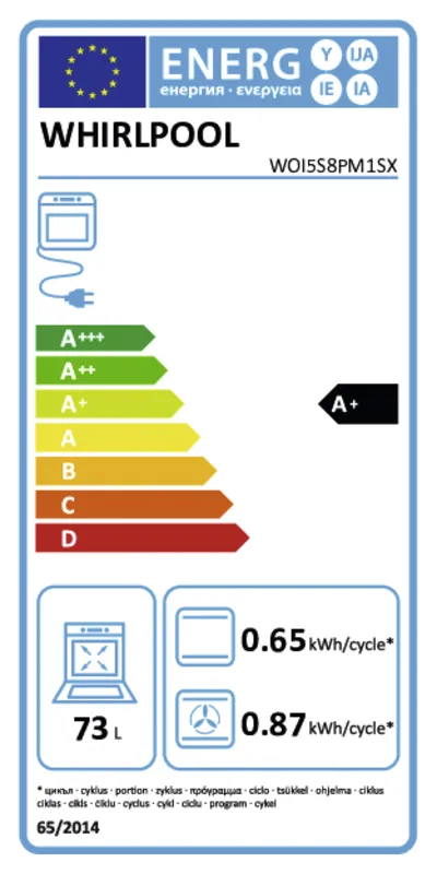 Whirlpool WOI5S8PM1SX energielabel