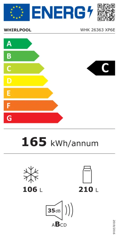 Whirlpool WHK 26363 XP6E energielabel