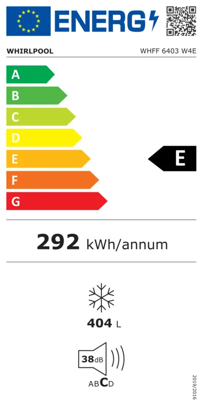 Whirlpool WHFF 6403 W4E energielabel