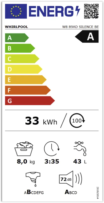 Whirlpool W889ADSILENCEBE energielabel