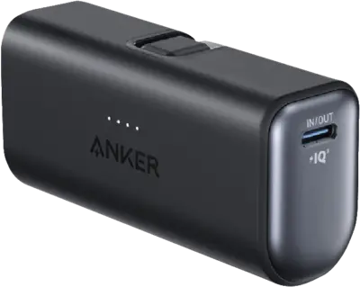 Nano Power Bank (5,000mAh, 22.5W, Built-In USB-C Connector)