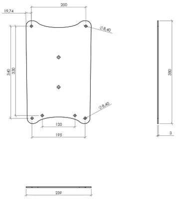 Cavus CAV-M25 Montageplaat LG OLED TV voor 60mm kolom