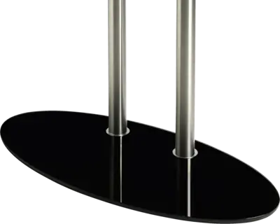 Voet 98x45cm ovaal zwart glas voor dubbele kolom