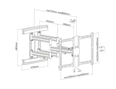 WME602 TV muursteun 37-80 dubbele arm tot 80 cm