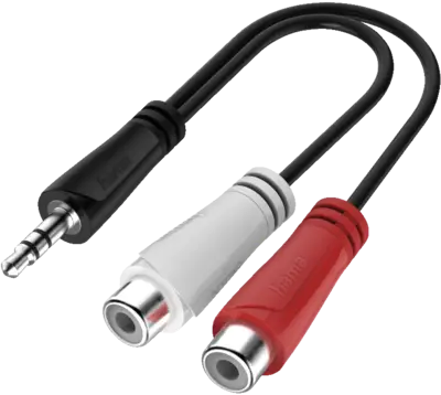 Hama 200350 Audio-adapter, 3,5-mm-jack-stekker-cinch-aansluiting
