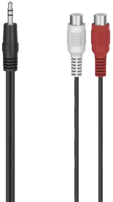 Hama 205185 Audio-adapter, 2x cinch-koppeling - 3,5-mm-jack-stekk