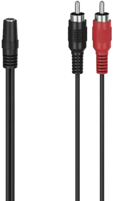 Hama 205186 Audio-adapter, 2 cinch-stekkers - 3,5-mm-jack stereo