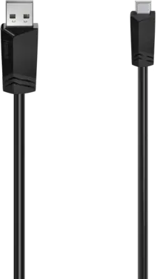 Hama Mini-USB-kabel, USB 2.0, 480 Mbit/s, 1,50 m